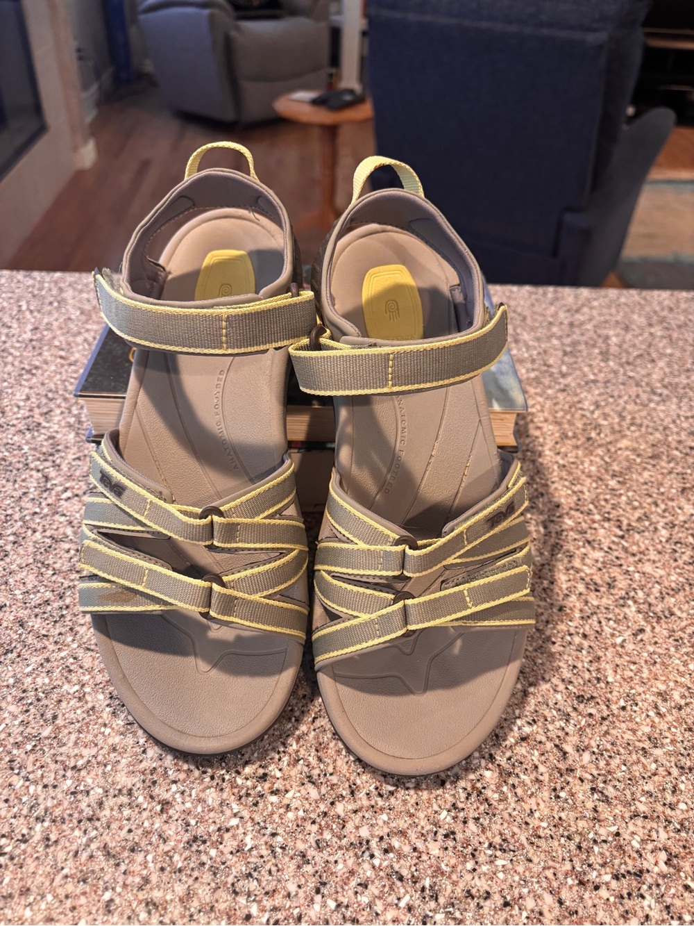 Teva Tirra Sport Sandals Gray Lime Green Strappy Hiking Water Women's Size 9
